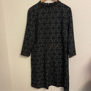 LOFT Black jacquard sheath dress size 12